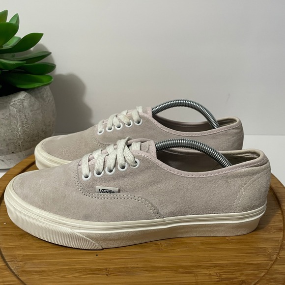 Vans Authentic Pig Suede Athletic Sneakers Pink Leather Walking Shoes Size 8.5 - Picture 1 of 10